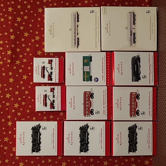 Hallmark Keepsake Miniature Train Christmas Tree Ornament Lot - Picture 1 of 10